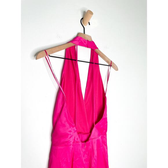 NWT Zara Pink Satin Halter Romper Small Silky Night Out Party Outfit - Picture 9 of 12